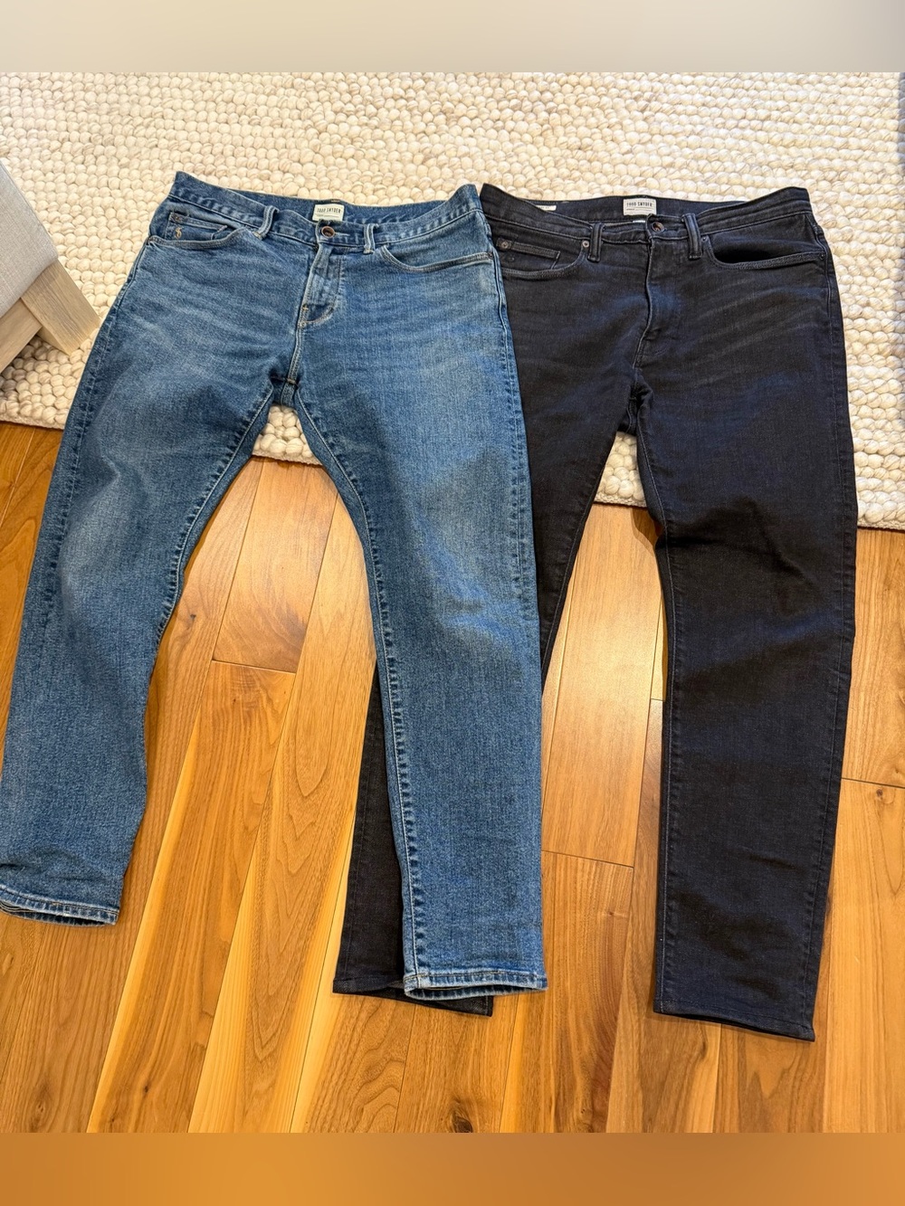 2 PAIRS Todd Snyder Slim Skinny Denim Jeans 31/30 Blue + Black! $400+ value!!